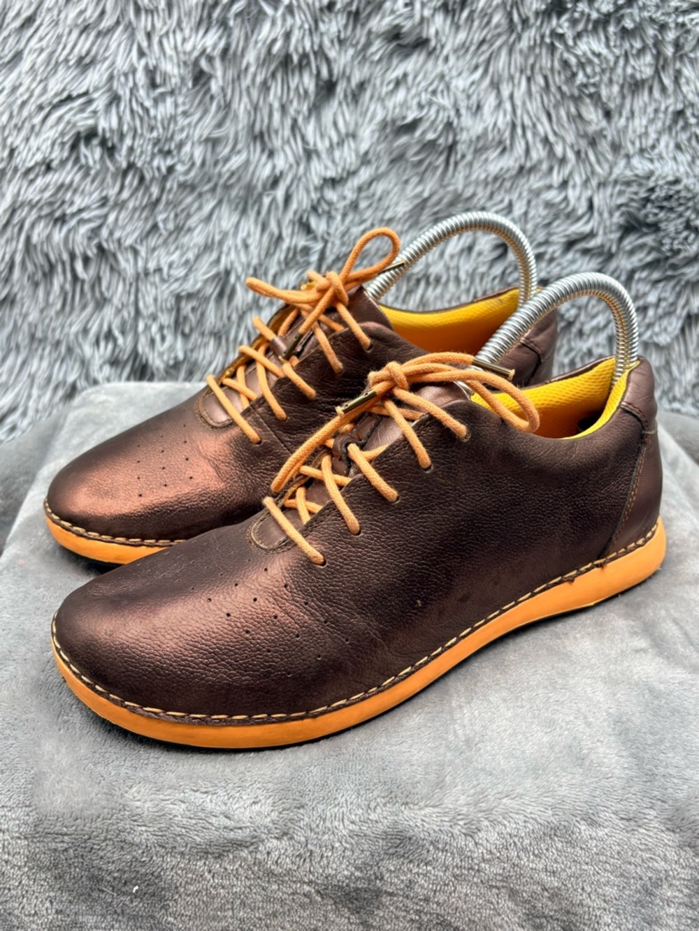 Alegria Shoes Womens 38 US 8 8.5 Essence Bronze Leather Lace Up Comfort